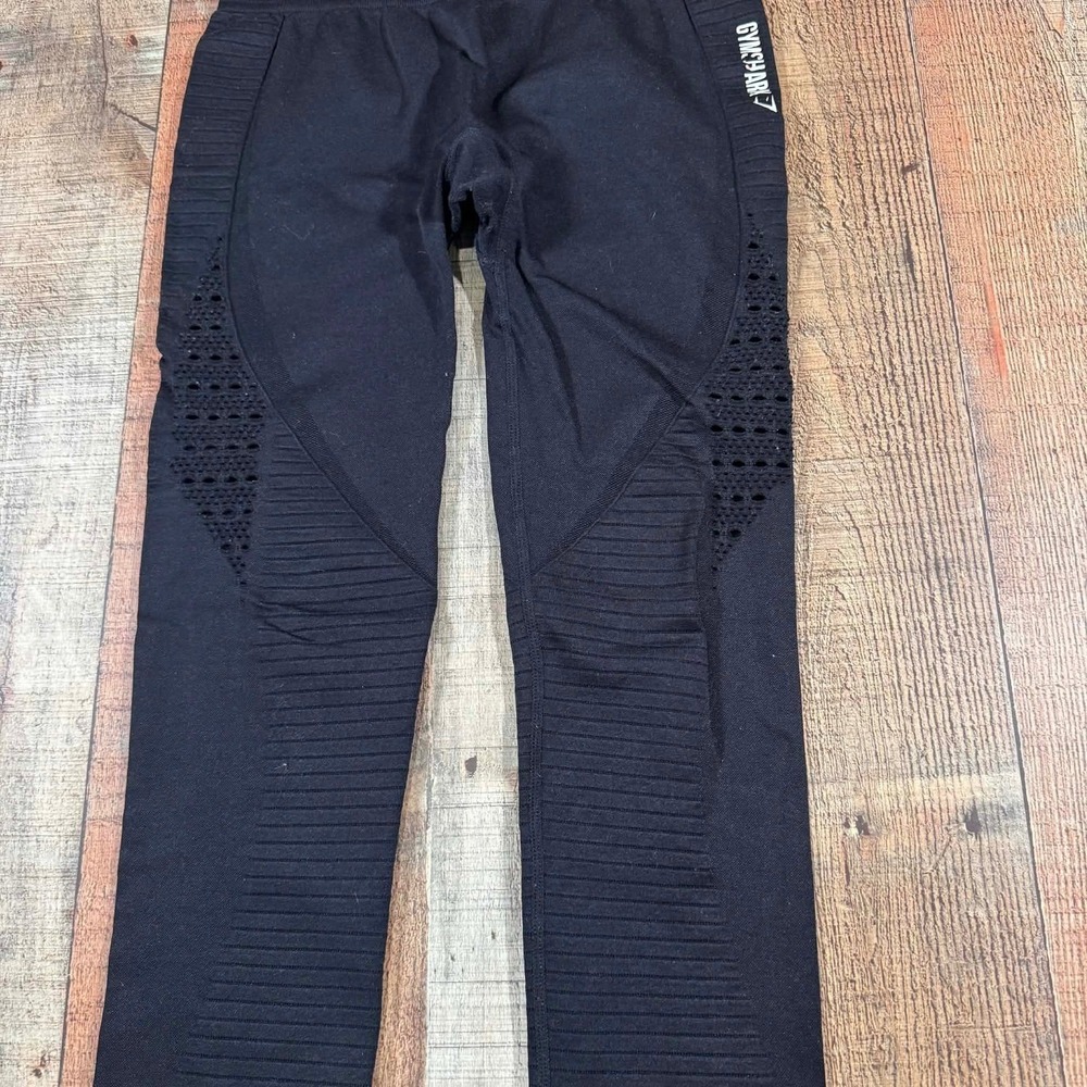 Gymshark Seamless Leggings Medium Black High Rise Sculpt Workout Athleisure